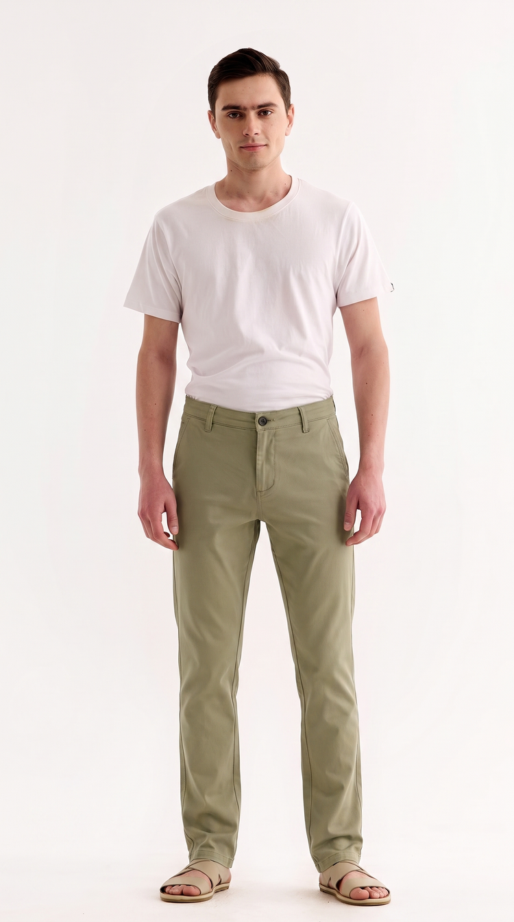 Green Stretch Slim Fit Trouser