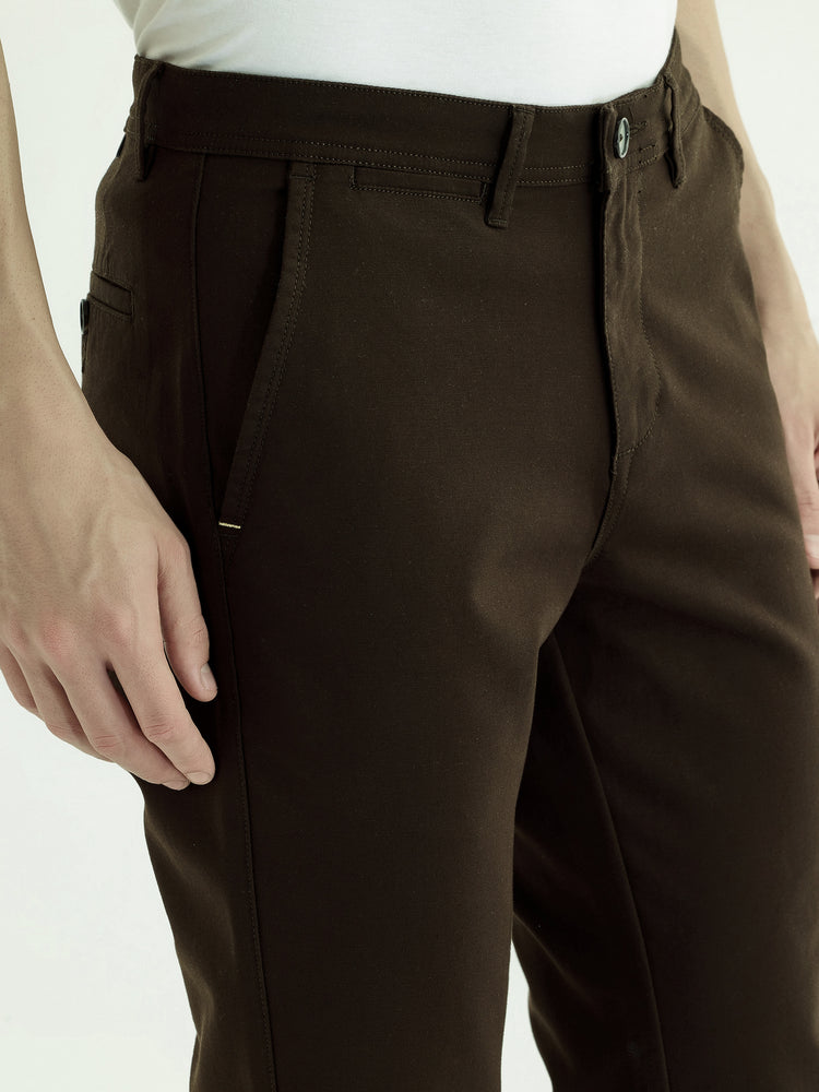Brown Stretch Slim Fit Trouser