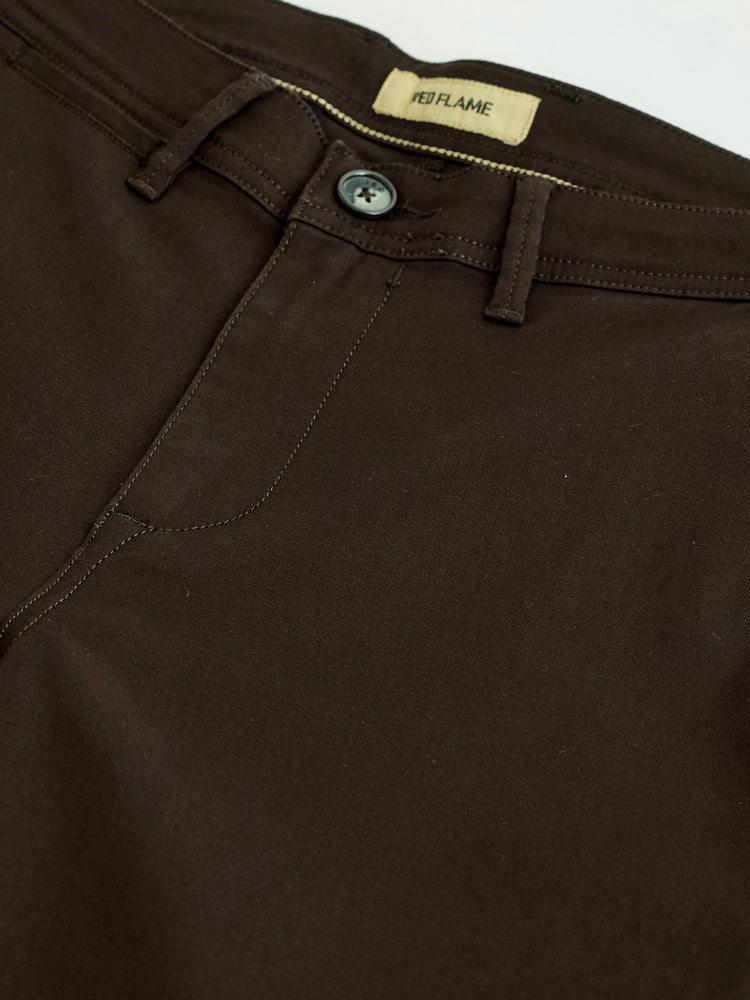Brown Stretch Slim Fit Trouser