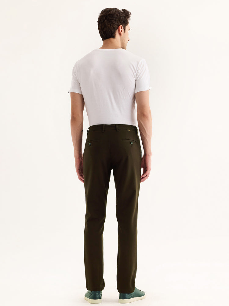 Brown Stretch Slim Fit Trouser