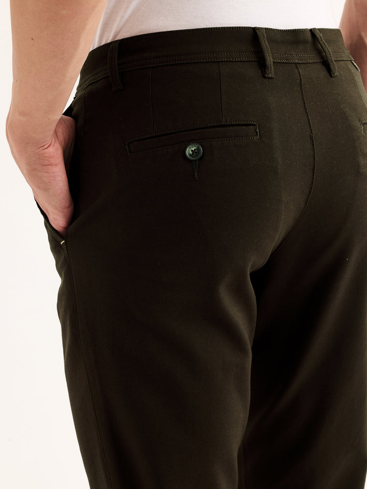Brown Stretch Slim Fit Trouser