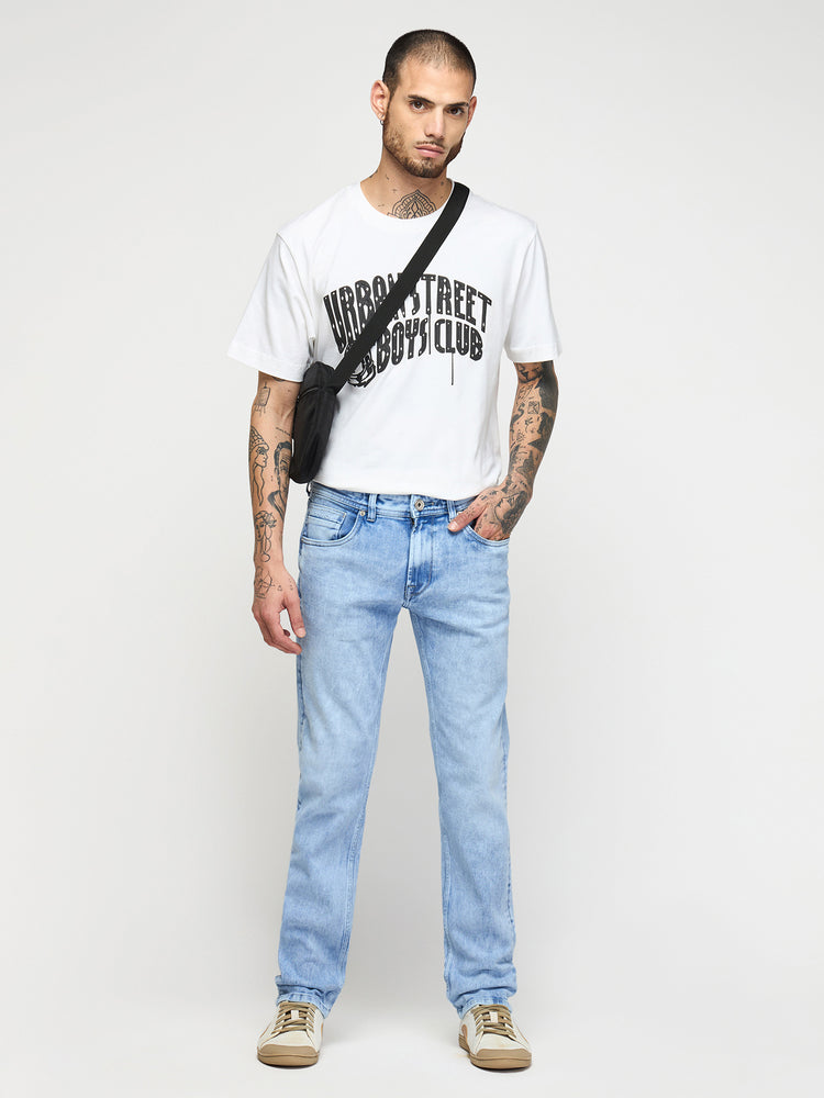 Straight Fit Light Wash Jeans