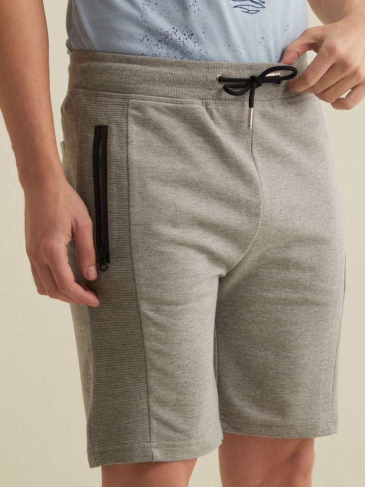 Cream Cotton Blend Shorts