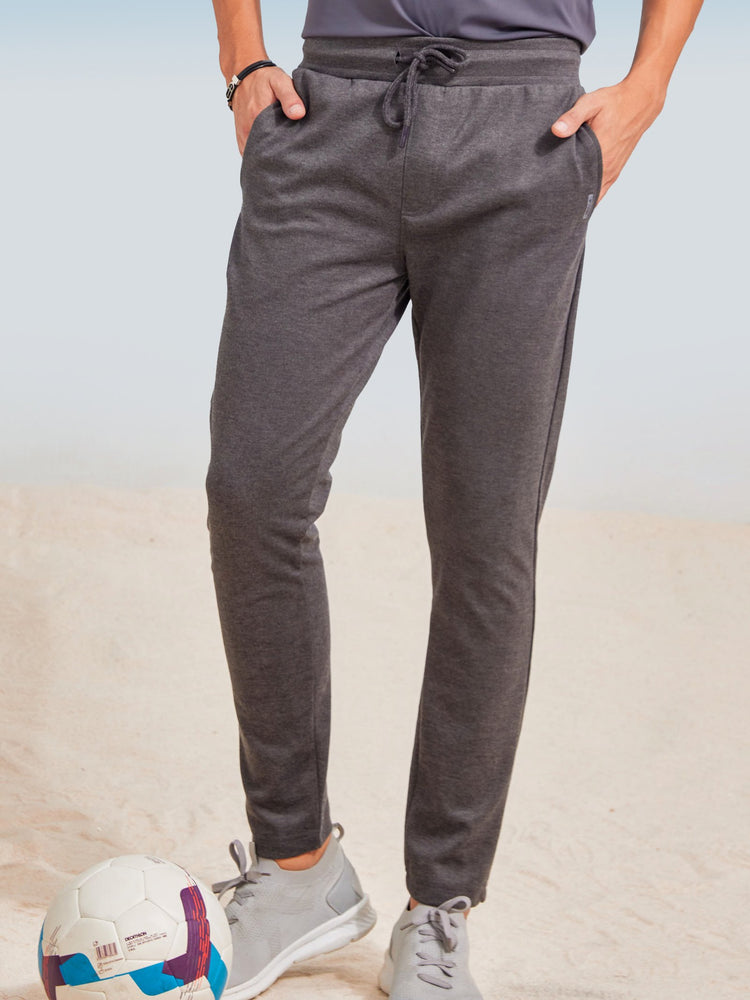 Grey Cotton Blend Track Pant