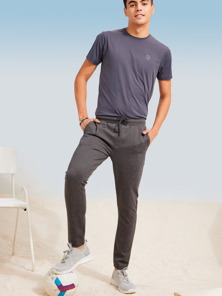 Grey Cotton Blend Track Pant