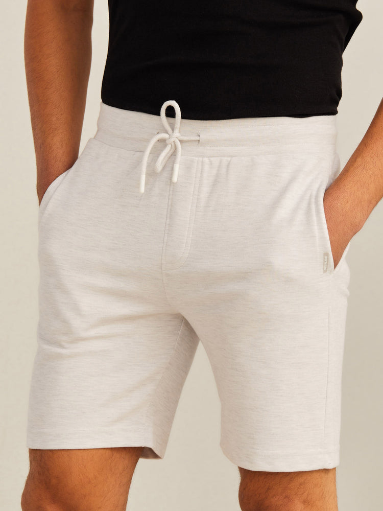 White Knits Jacquard Shorts