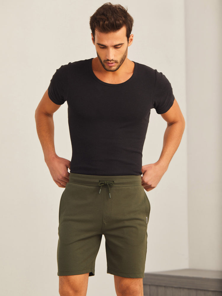 Green Knits Jacquard Shorts