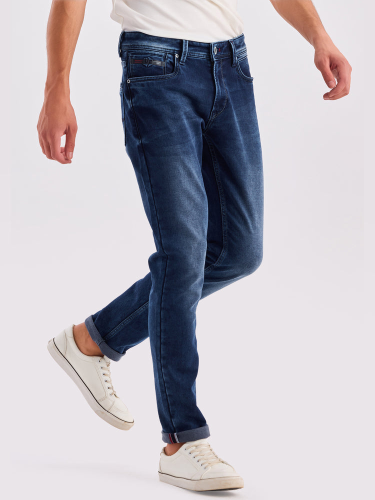 Dark Blue Dean Slim Fit Mid Rise Jeans