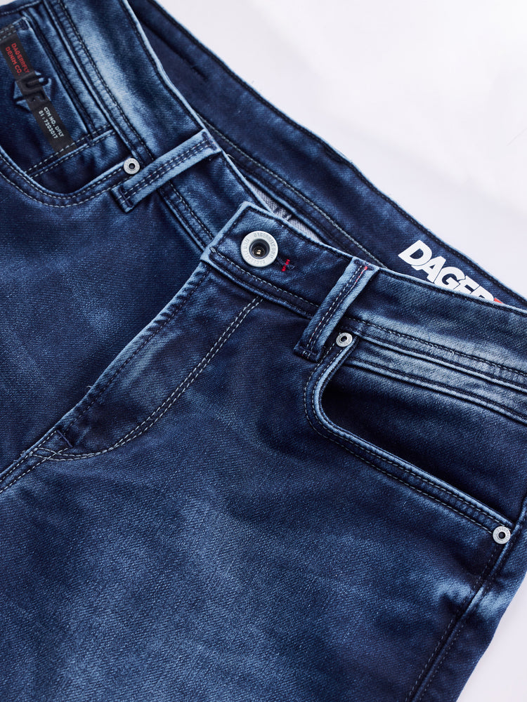 Dark Blue Dean Slim Fit Mid Rise Jeans