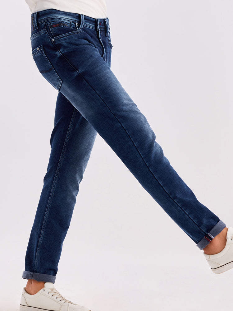 Dark Blue Dean Slim Fit Mid Rise Jeans