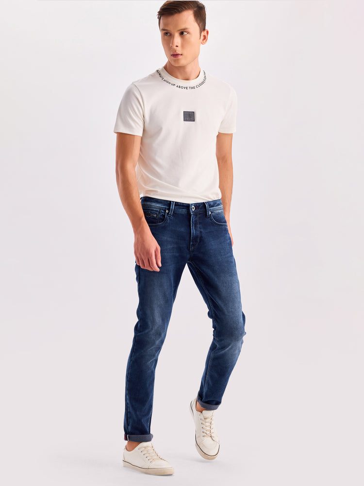 Dark Blue Dean Slim Fit Mid Rise Jeans