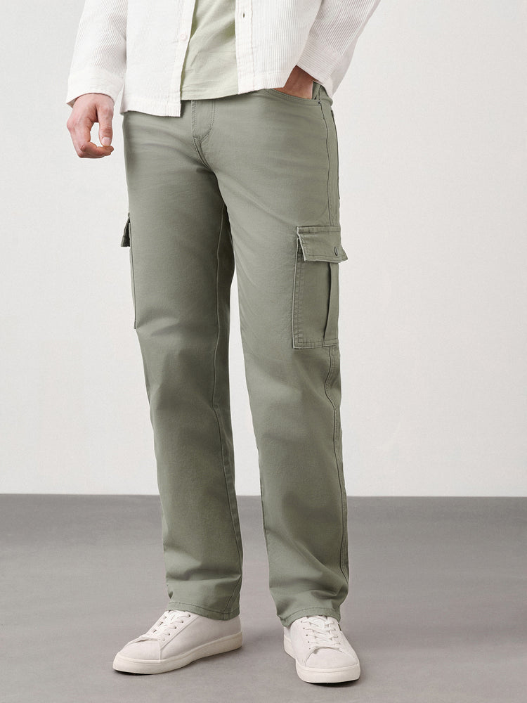 Relaxed Fit Canvas Cargo Trouser