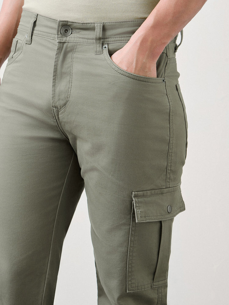 Relaxed Fit Canvas Cargo Trouser