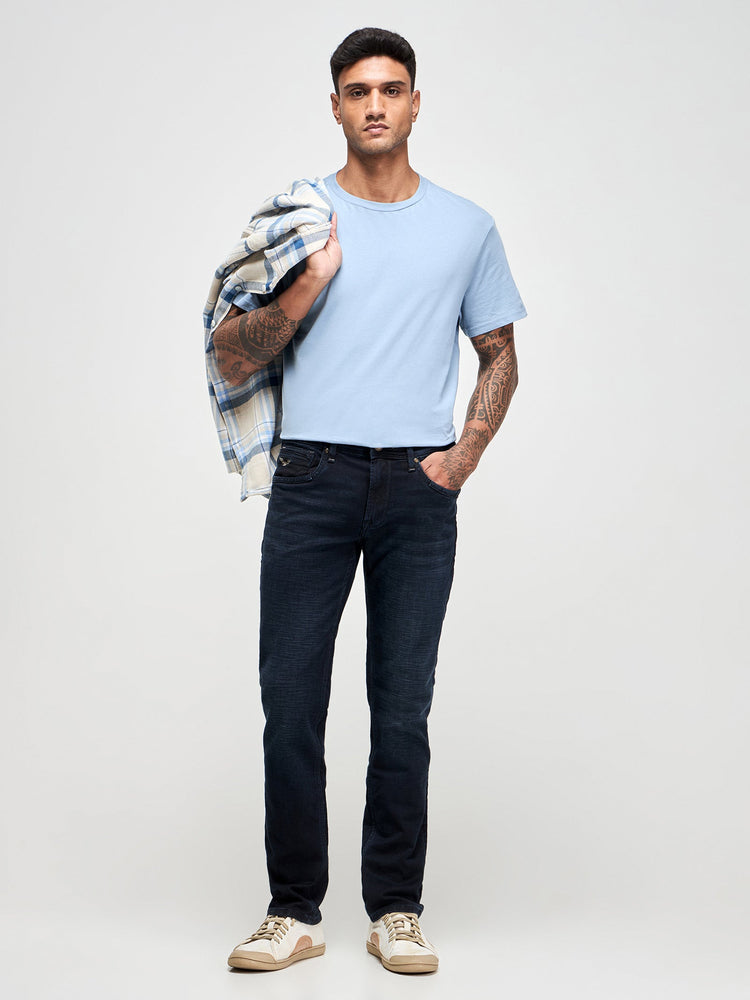 Straight Fit Dark Wash Jeans