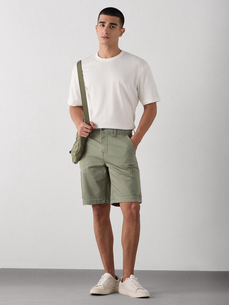 Regular Fit Canvas Cargo Shorts