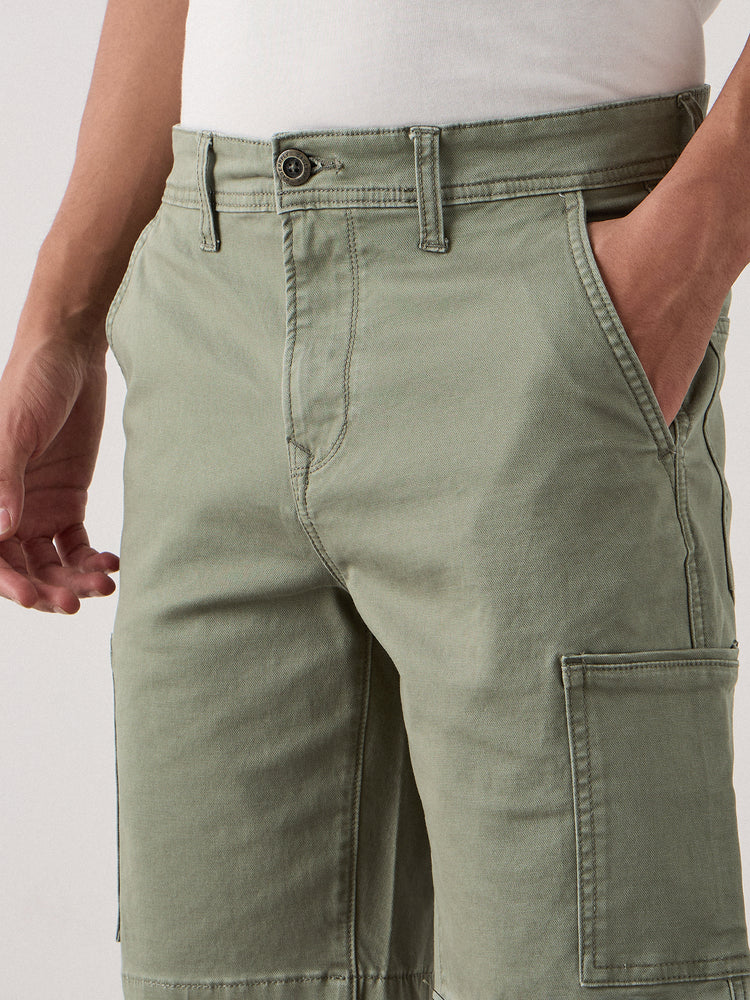 Regular Fit Canvas Cargo Shorts