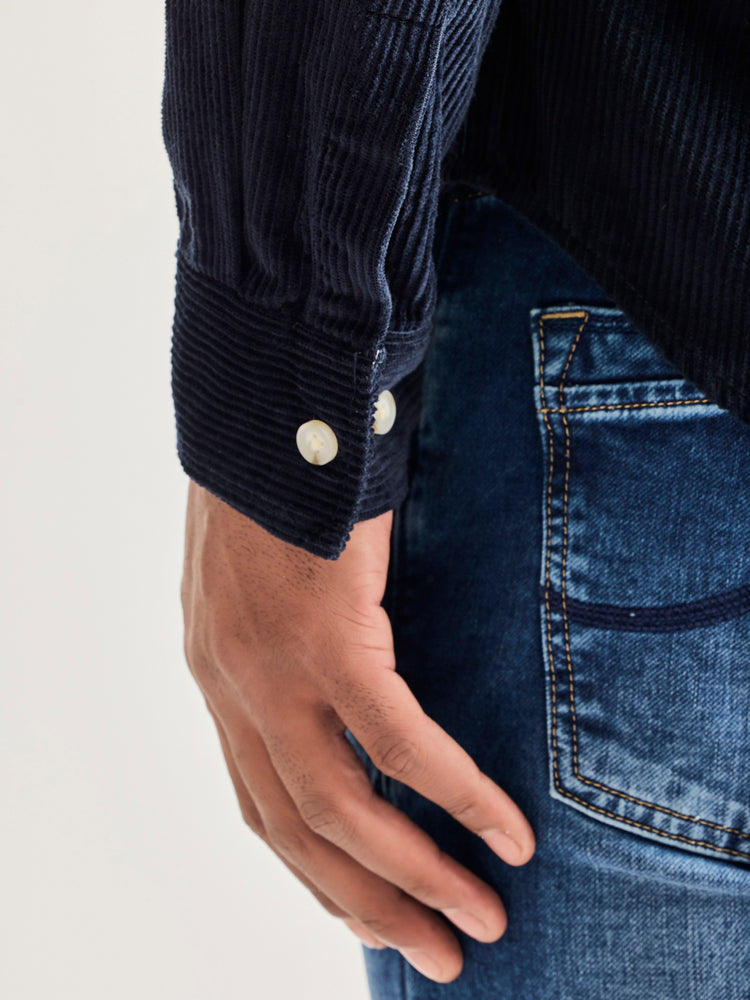 Navy Corduroy Over Shirt