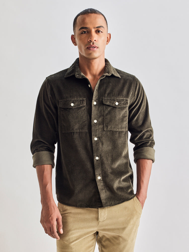 Green Corduroy Over Shirt
