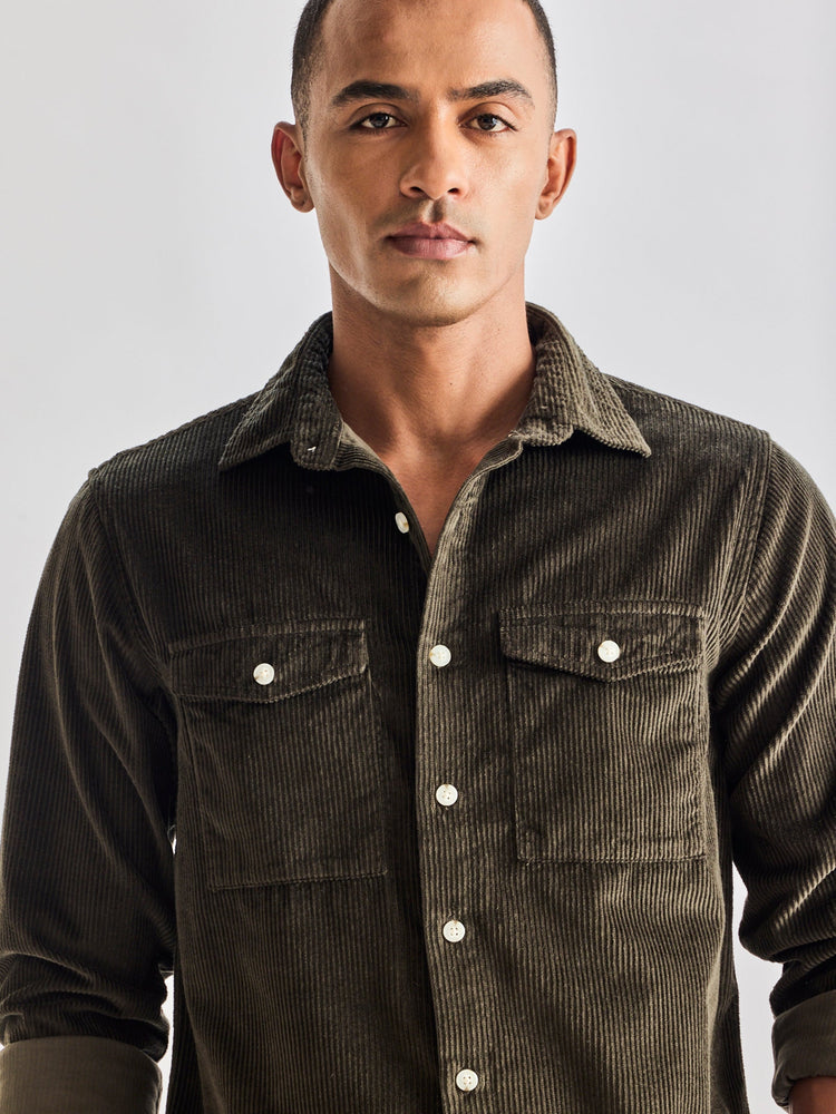 Green Corduroy Over Shirt