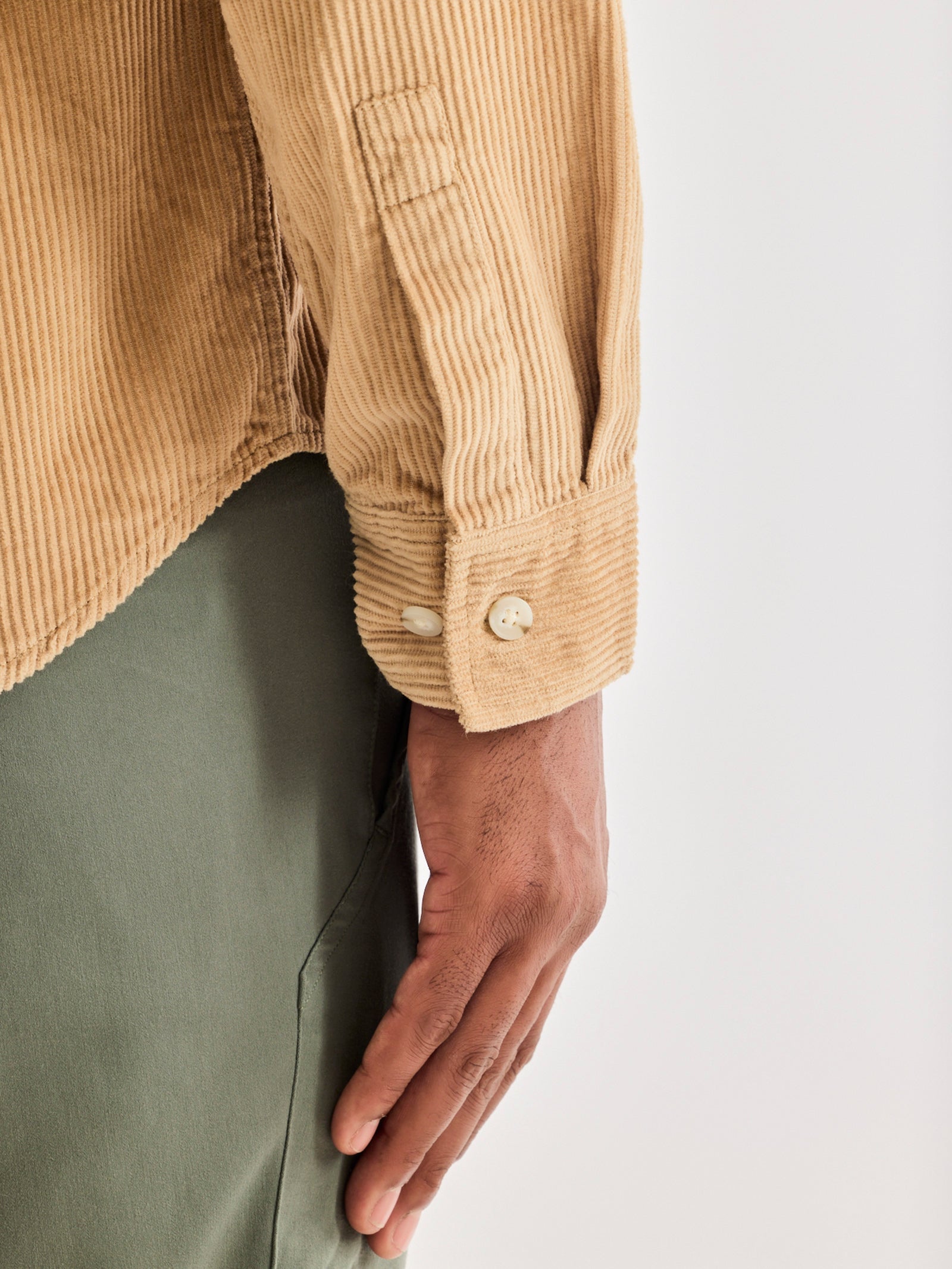 Cream Corduroy Over Shirt