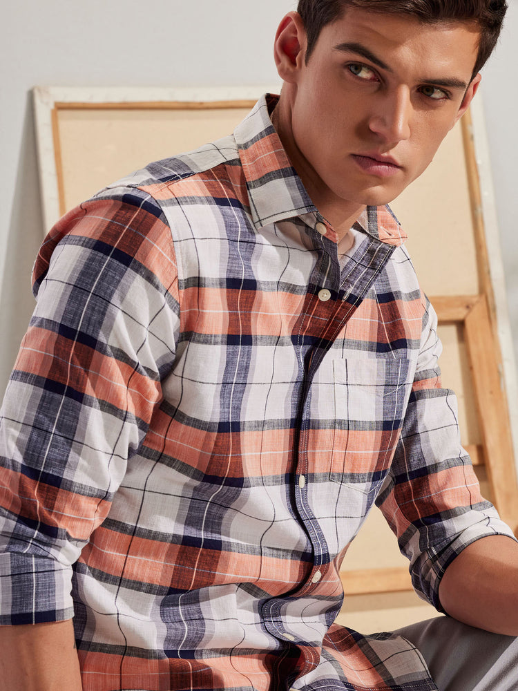 Orange Checked Shirt