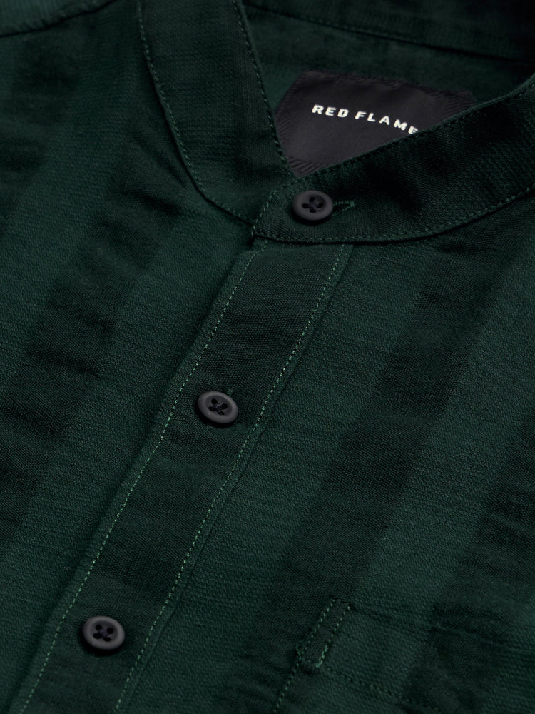 Seersucker Band Collar Shirt