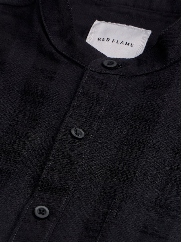 Seersucker Band Collar Shirt