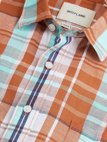 Checked Linen Cotton Shirt