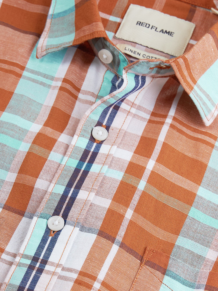 Checked Linen Cotton Shirt