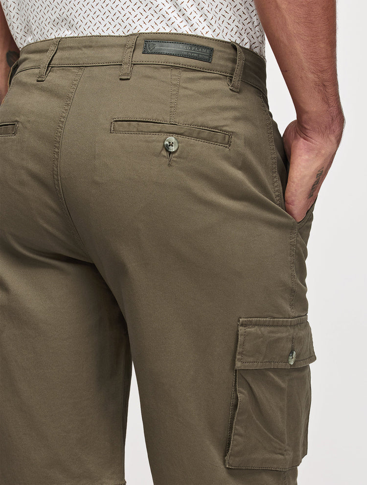Twill Stretch Cargo Shorts