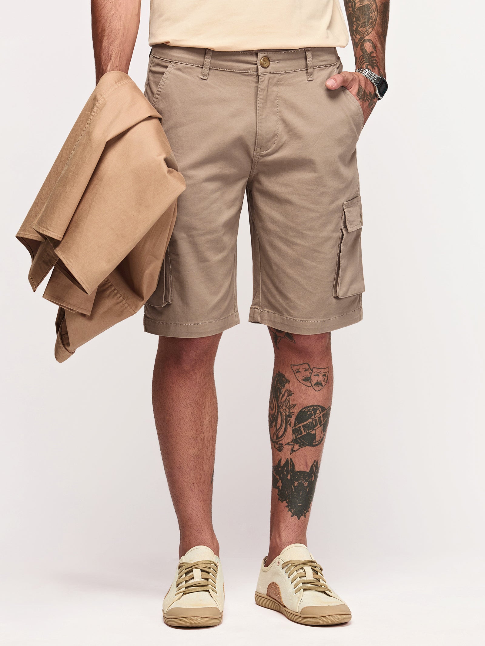 Twill Stretch Cargo Shorts