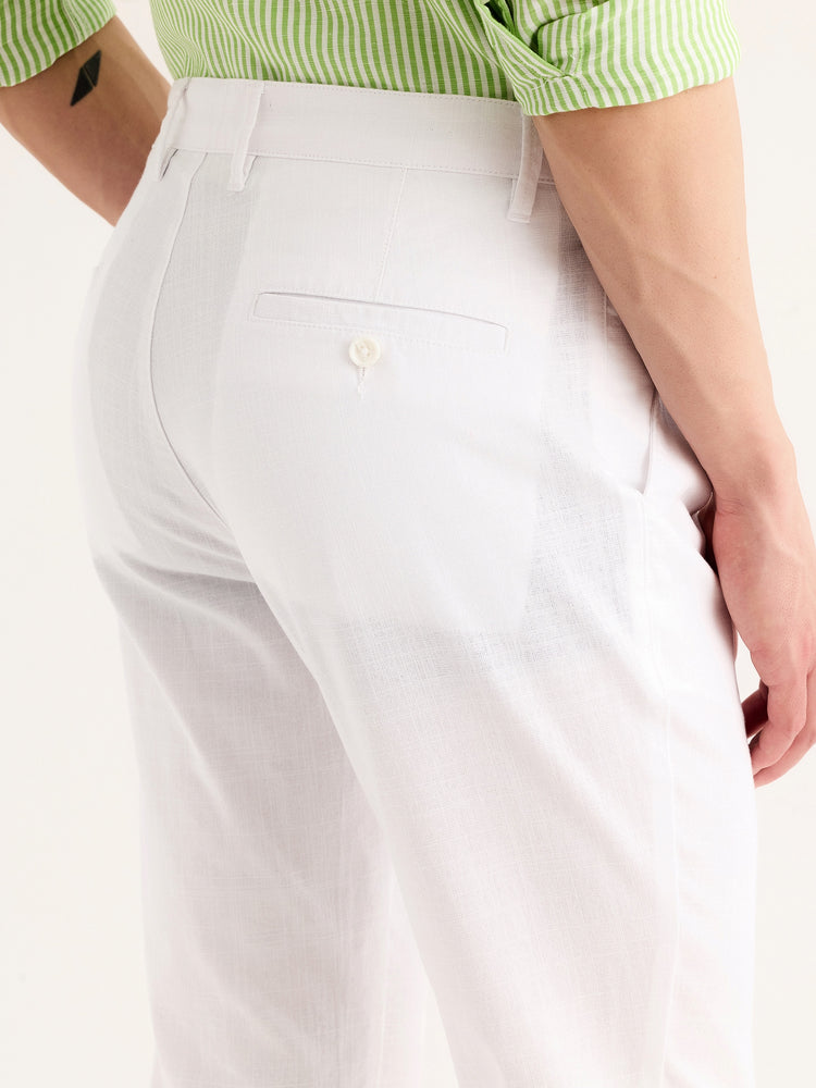 White Relax Fit Trouser