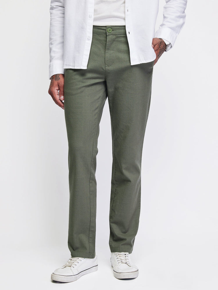Relaxed Fit Slub Cotton Trouser
