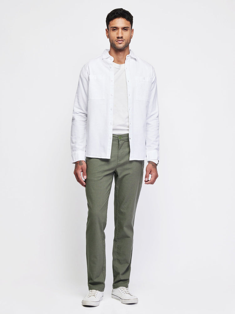 Relaxed Fit Slub Cotton Trouser