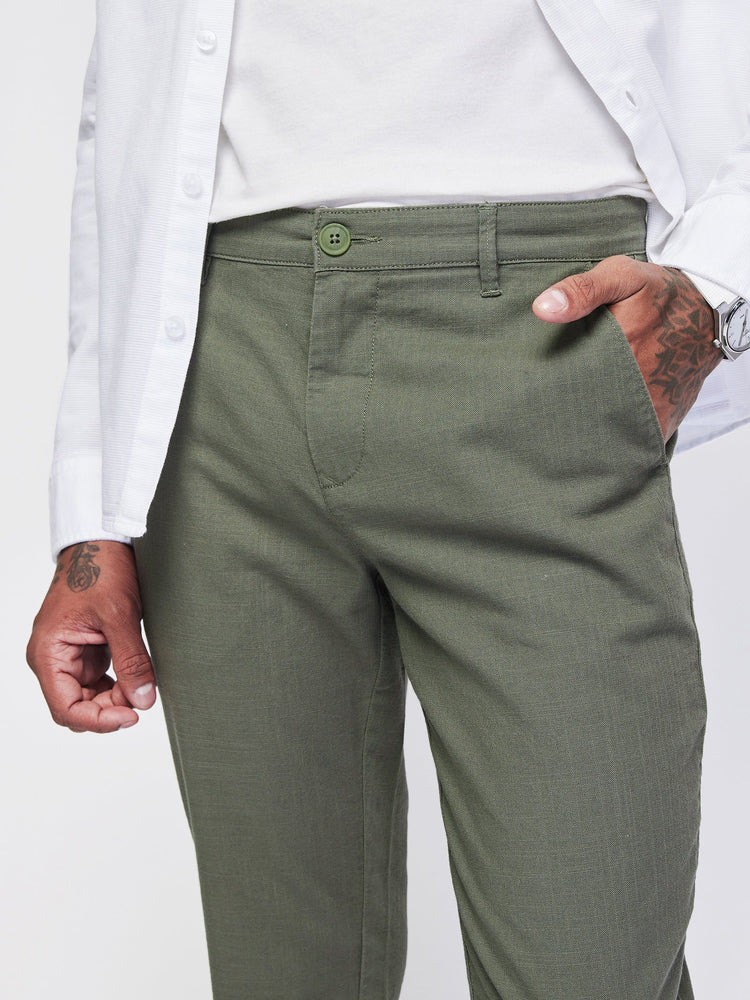 Relaxed Fit Slub Cotton Trouser