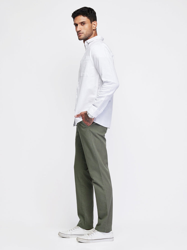 Relaxed Fit Slub Cotton Trouser