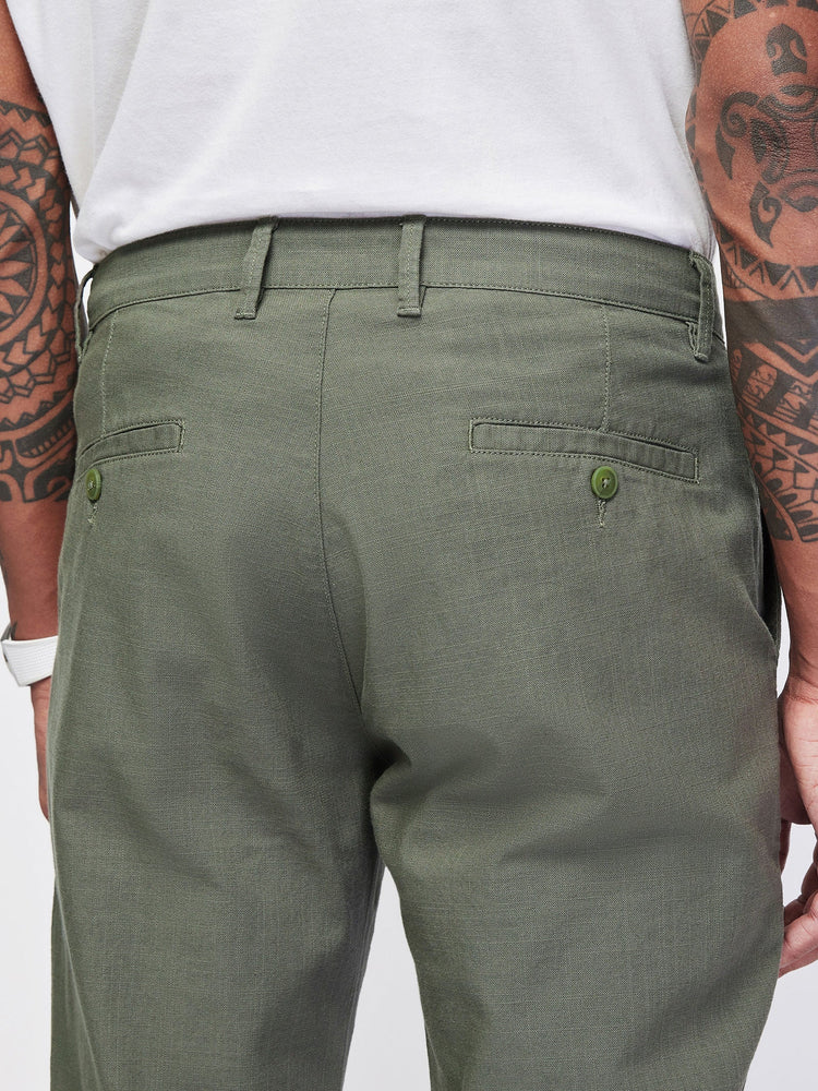 Relaxed Fit Slub Cotton Trouser
