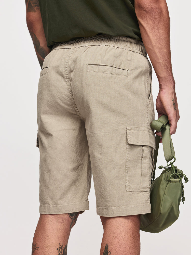 Khaki Cotton Cargo Shorts