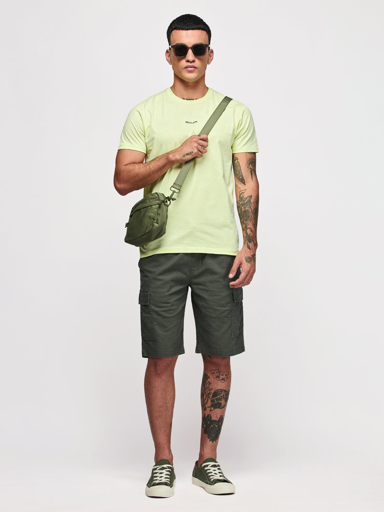 Olive Cotton Cargo Shorts