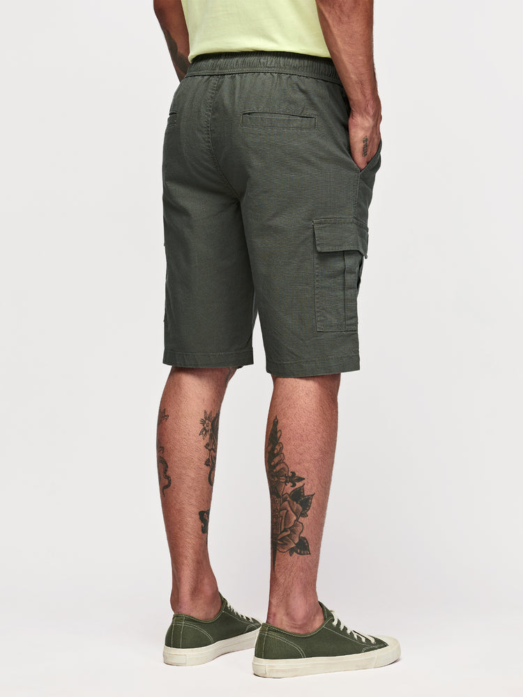 Olive Cotton Cargo Shorts