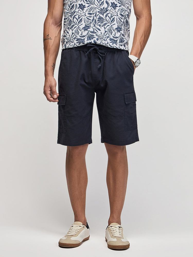 Slub Cotton Cargo Shorts