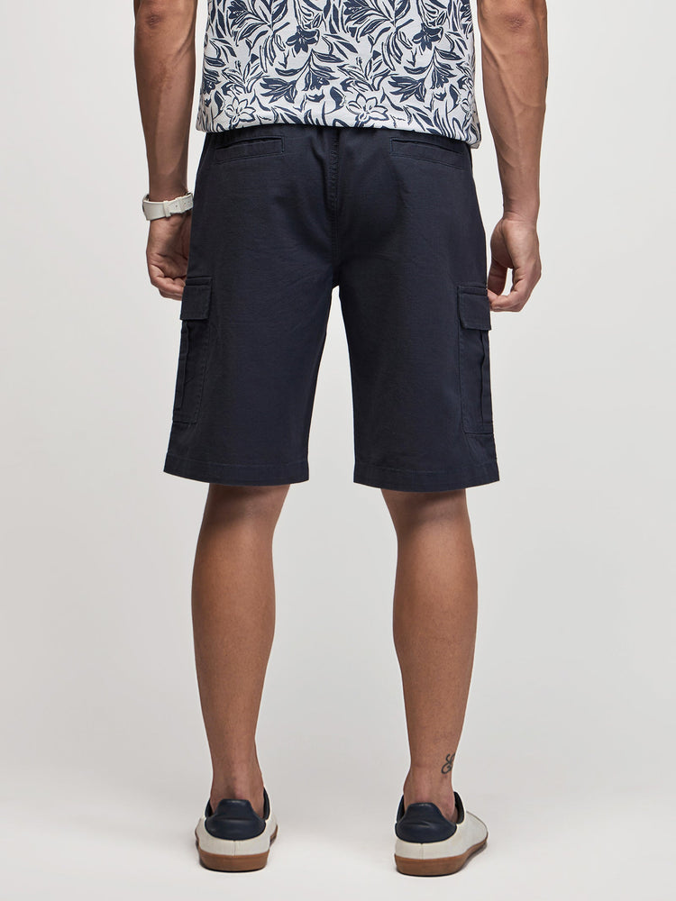 Slub Cotton Cargo Shorts