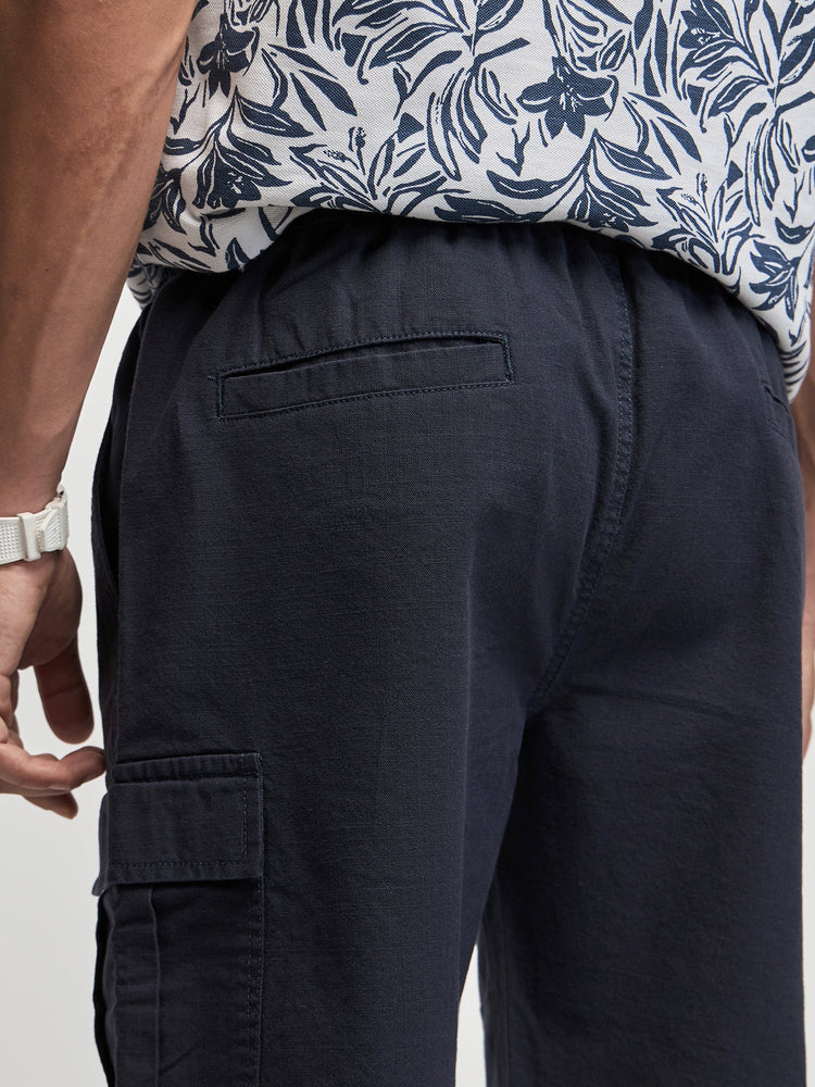 Slub Cotton Cargo Shorts