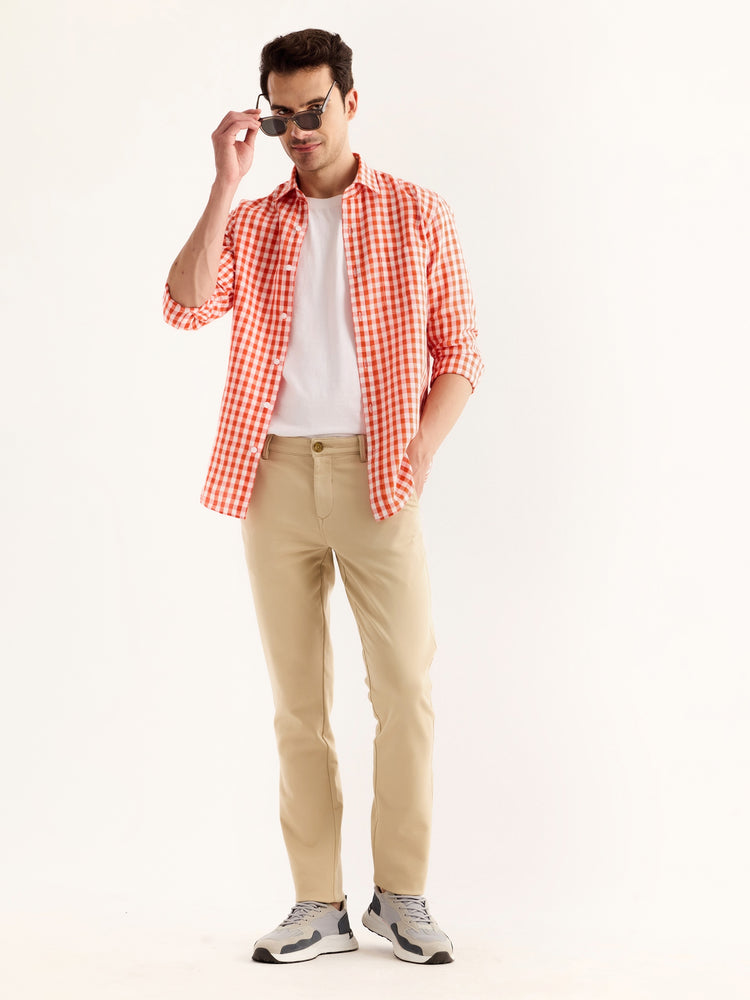 Khaki Stretch Slim Fit Trouser