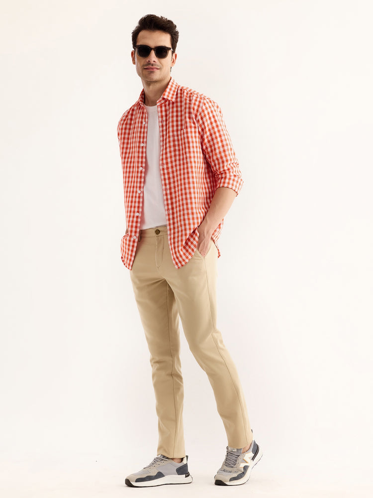 Khaki Stretch Slim Fit Trouser