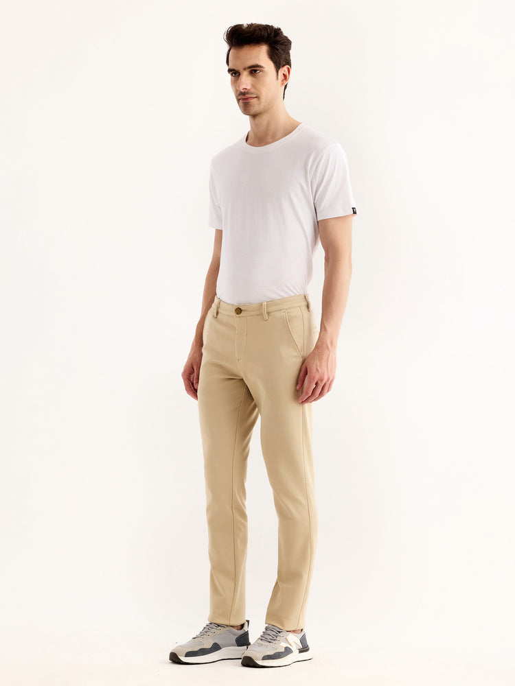 Khaki Stretch Slim Fit Trouser