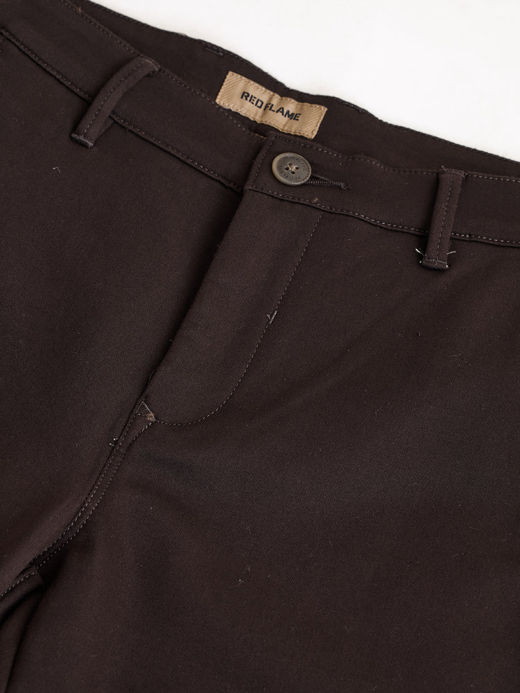 Brown Stretch Slim Fit Trouser