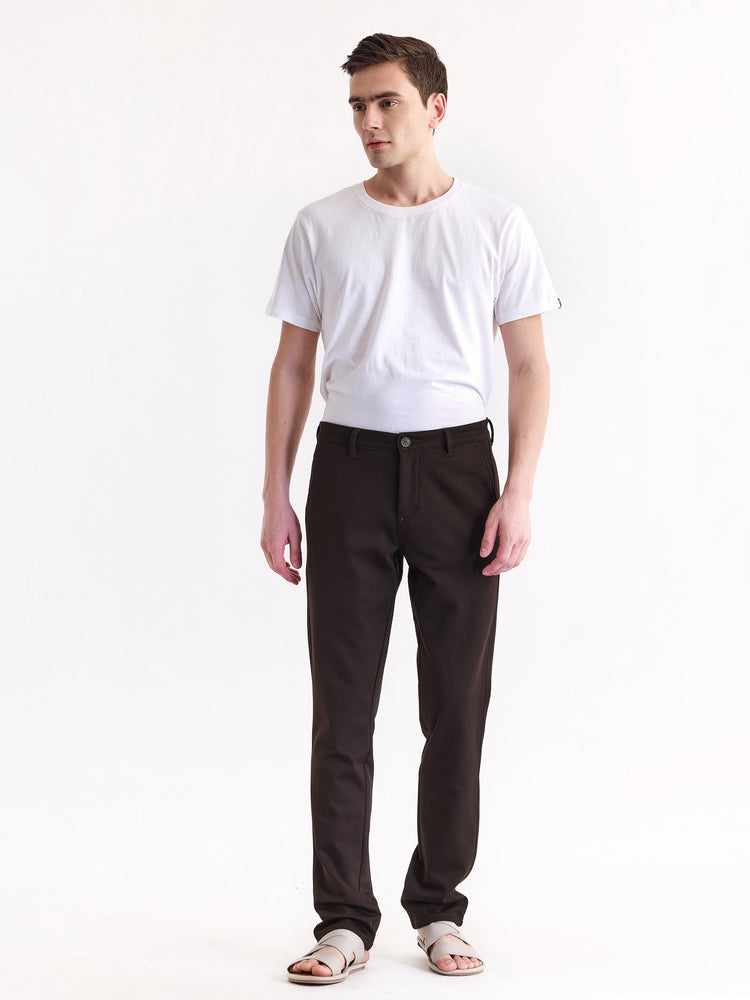 Brown Stretch Slim Fit Trouser