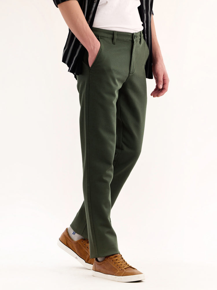 Green Stretch Slim Fit Trouser