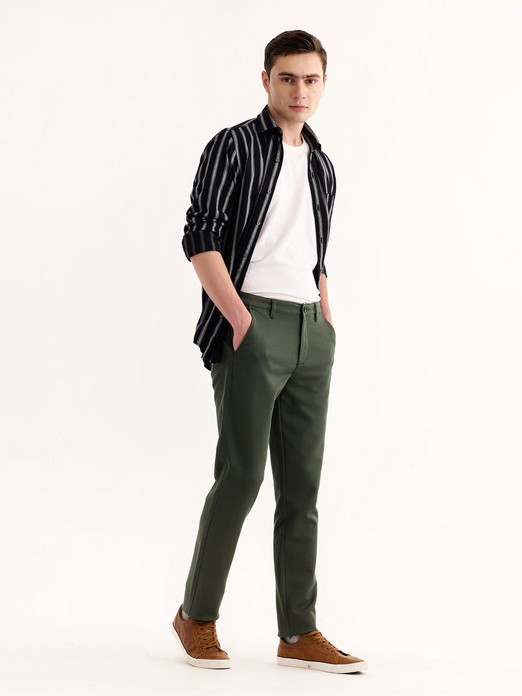 Green Stretch Slim Fit Trouser